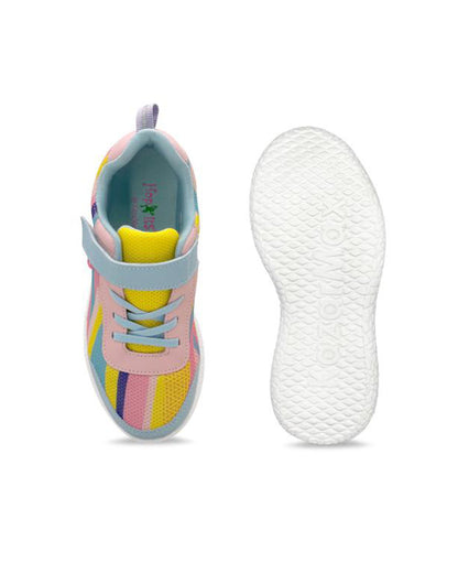 Kazarmax Multicolor Striped Velcro Shoes For Infants