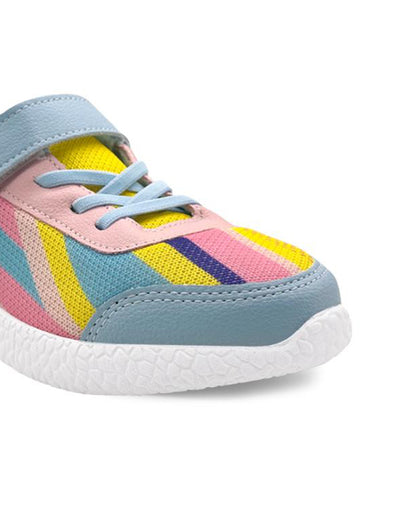 Kazarmax Multicolor Striped Velcro Shoes For Infants