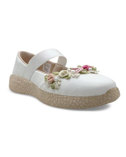 Kazarmax White Gardenia Slip On Bellies For Infants