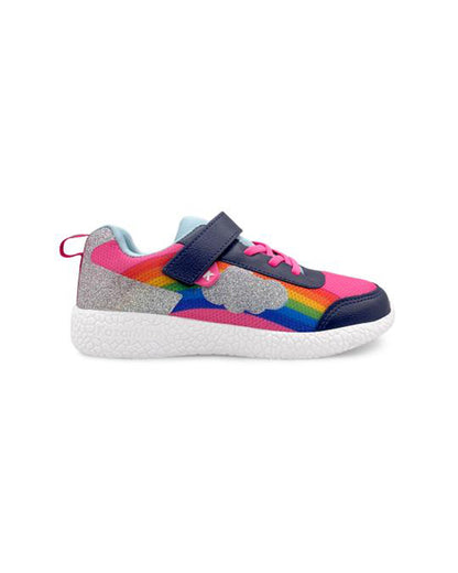 Kazarmax Multicolor Rainbow Shimmer Velcro Shoes For Infants