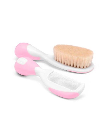 Chicco Hair Brush & Comb Set-Pink