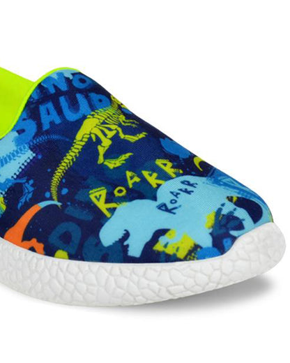 Kazarmax Neon Dino Slip On Loafers For Infants