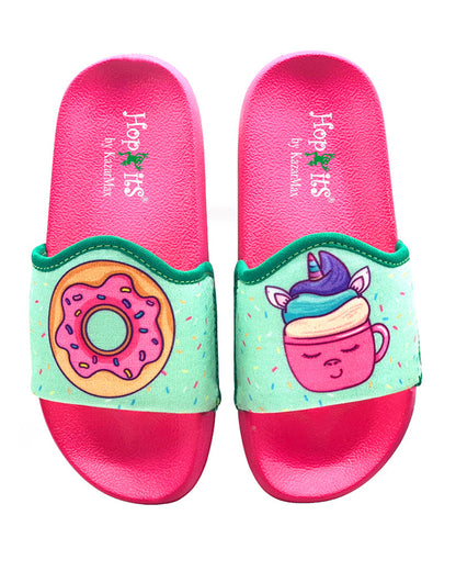 Kazarmax Pink Sea Green Cupcake & Donut Slippers For Infants