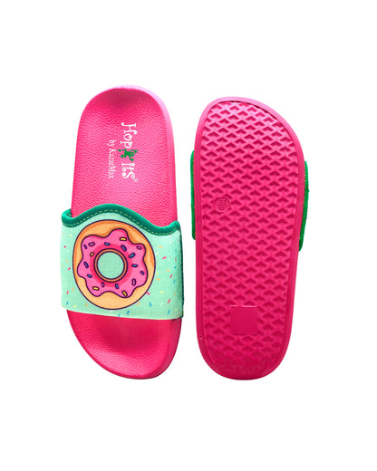 Kazarmax Pink Sea Green Cupcake & Donut Slippers For Infants