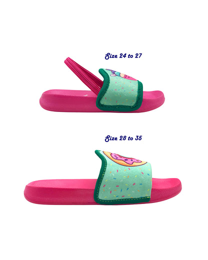 Kazarmax Pink Sea Green Cupcake & Donut Slippers For Infants