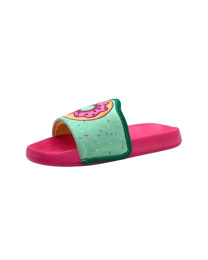 Kazarmax Pink Sea Green Cupcake & Donut Slippers For Infants