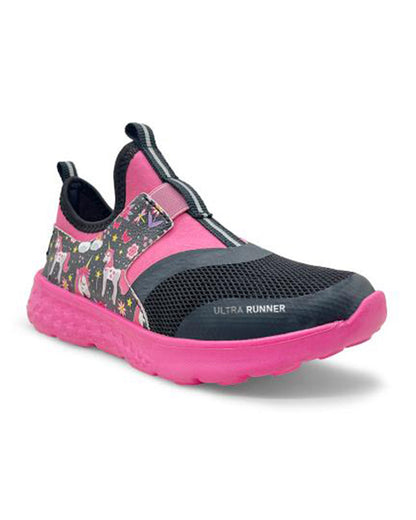 Kazarmax Black & Pink Ultra Runner Slip On Shoes For Infants