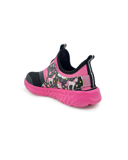 Kazarmax Black & Pink Ultra Runner Slip On Shoes For Infants