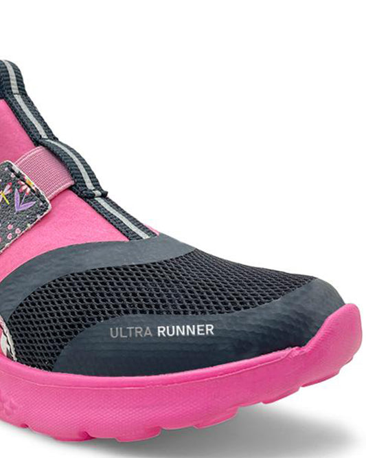 Kazarmax Black & Pink Ultra Runner Slip On Shoes For Infants