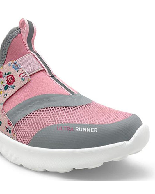 Kazarmax Pink & Grey Ultra Runner Slip On Shoes For Infants