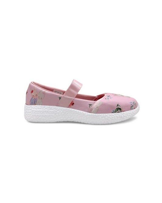 Kazarmax Pink Shimmer Rabbits Slip On Bellies For Infants