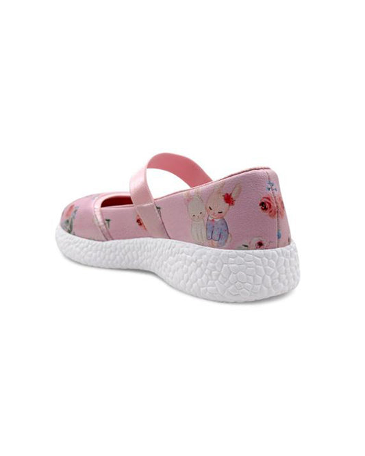 Kazarmax Pink Shimmer Rabbits Slip On Bellies For Infants