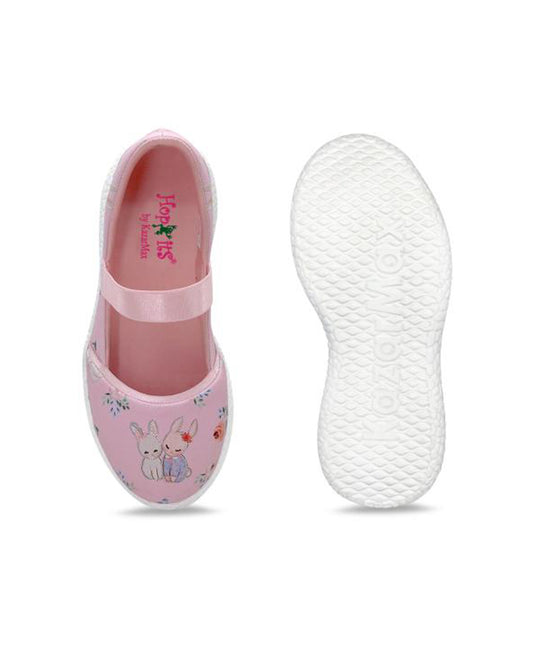 Kazarmax Pink Shimmer Rabbits Slip On Bellies For Infants