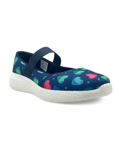 Kazarmax Navy Blue Heart Slip On Bellies For Infants