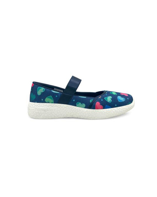 Kazarmax Navy Blue Heart Slip On Bellies For Infants