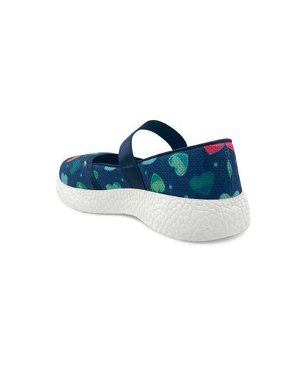 Kazarmax Navy Blue Heart Slip On Bellies For Infants