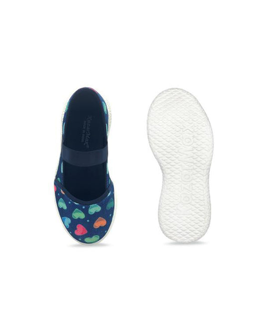 Kazarmax Navy Blue Heart Slip On Bellies For Infants