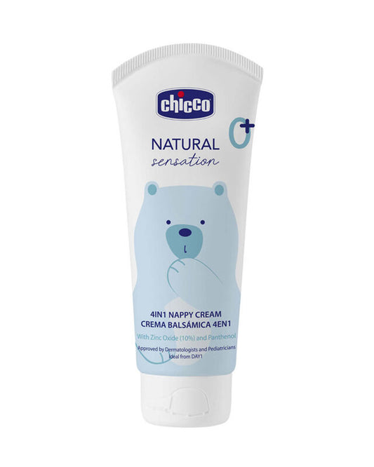 Chicco 4 in 1 Natural Sensation Baby Diaper Rash Cream-With Zinc Oxide & Panthenol