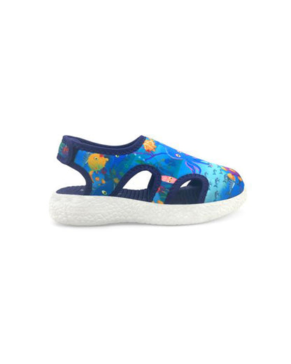 Kazarmax Blue Under The Sea Velcro Sandals For Infants