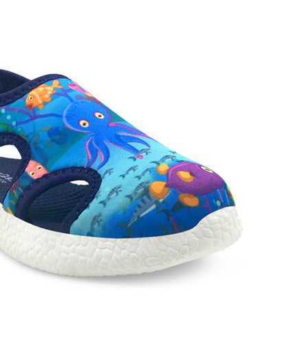 Kazarmax Blue Under The Sea Velcro Sandals For Infants