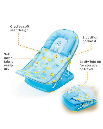 Mastela Deluxe Baby Bather-With 3 Position Recline & Padded Head Rest-0 to 6M-Ocean Blue