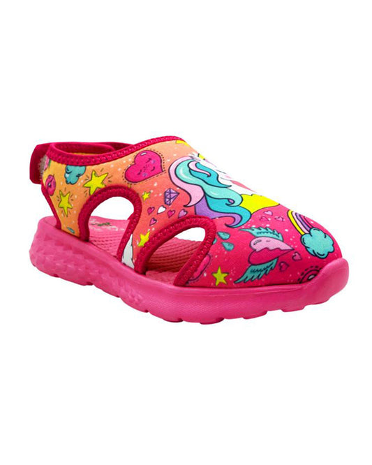 Kazarmax Pink Unicorn Velcro Sandals For Infants