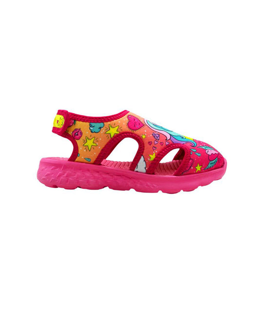 Kazarmax Pink Unicorn Velcro Sandals For Infants