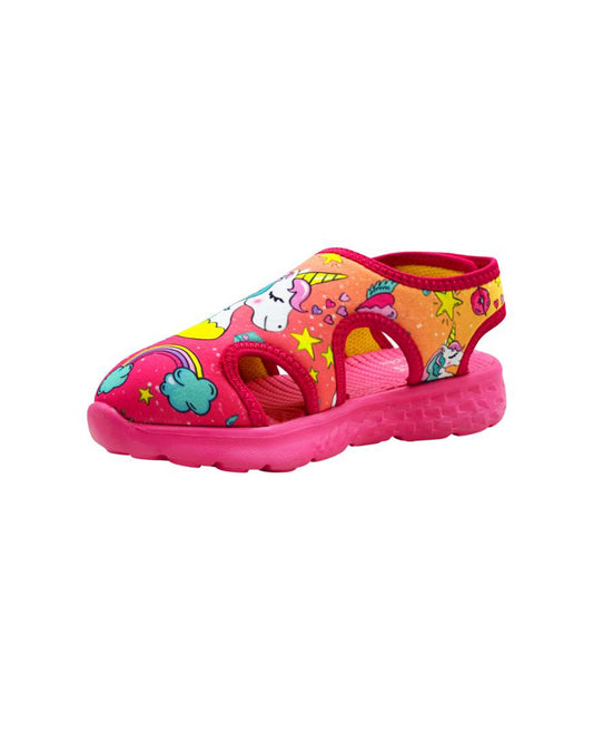 Kazarmax Pink Unicorn Velcro Sandals For Infants