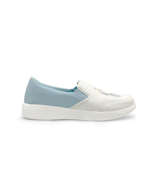 Kazarmax White Unicorn Slip On Loafers For Infants