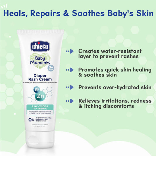 Chicco Baby Moments Diaper Rash Cream-With Zinc Oxide & Panthenol