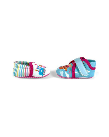 Kazarmax Blue Animal Train & Balloon Print Booties-Pack of 2-For Infants