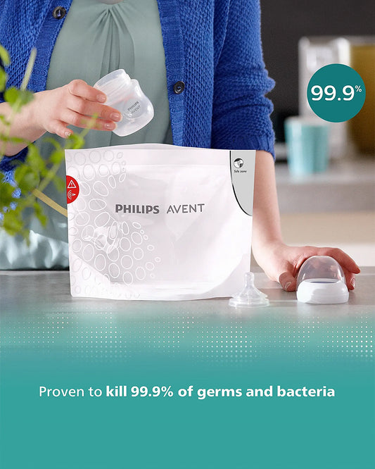 Philips Avent Microwave Sterilizer Bags-90 Sec Cycle-Pack of 5-20 Uses Per Bag