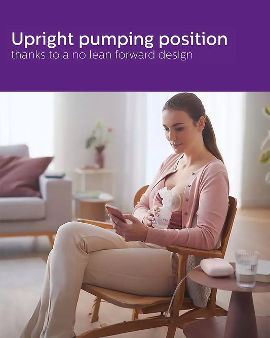 Philips Avent Single Electric Breast Pump-With 8 Stimulation & 16 Expression Settings-Comfortable Silicone Cushion-Includes Feeding Bottle (125 ml)-Quiet Operation-Memory Function-Easy to Clean-Milk Expression Pump