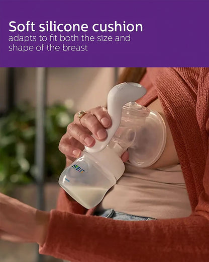 Philips Avent Manual Breast Pump-With Soft Silicone Cushion-Quick Comfortable-Portable Customizable for On-the-Go Usage-Milk Expression Pump