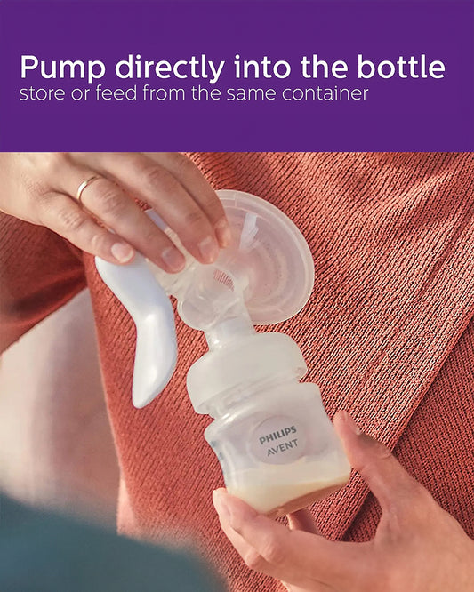 Philips Avent Manual Breast Pump-With Soft Silicone Cushion-Quick & Comfortable-Portable & Customizable for On-the-Go Usage-Milk Expression Pump