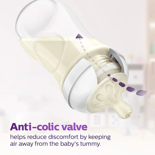 Philips Avent Natural Response Feeding Bottle-Anti Colic-125 ml-With Flow 2 Nipple-Transparent-0M+