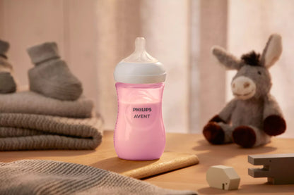 Philips Avent Natural Response Feeding Bottle-Anti Colic-260 ml-With Flow 3 Nipple-Pink-1M+