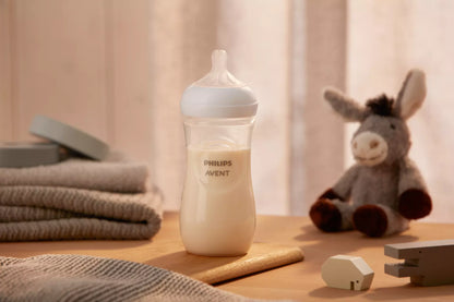 Philips Avent Natural Response Feeding Bottle-Anti Colic-330 ml-With Flow 4 Nipple-Pack of 2-Transparent-3M+