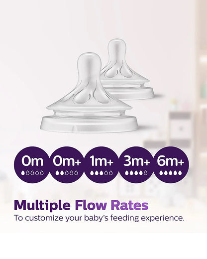 Philips Natural Response Feeding Bottle Nipple-Flow 4 (3M+)-Pack of 2-Feeding Bottle Teat