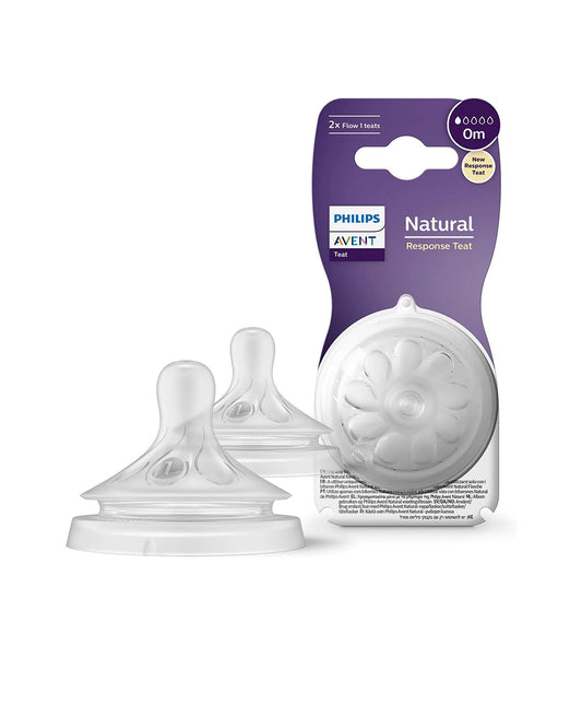 Philips Natural Response Feeding Bottle Nipple-Flow 1-Newborn-Pack of 2-Feeding Bottle Teat