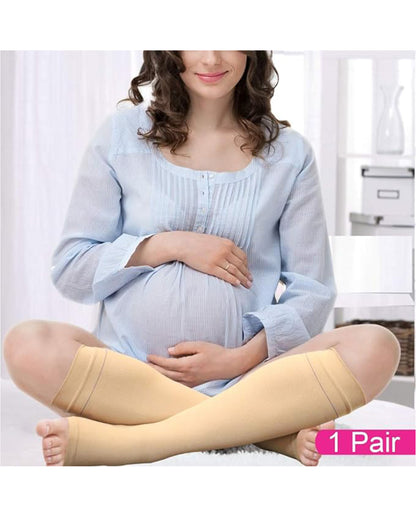 NewMom Maternity Compression Stockings-Below Knee-Reduces Leg Pain & Swelling During Pregnancy