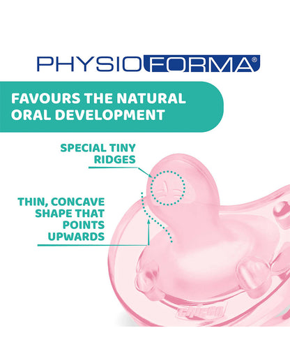 Chicco PhysioForma Soft Soother-With Ventilation Holes-Orthodontic-Pink-6 to 16M-Pacifier