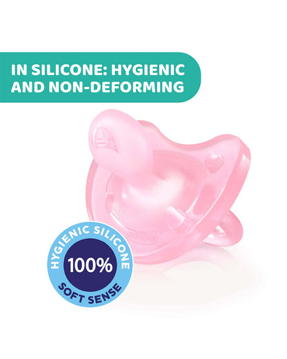 Chicco PhysioForma Soft Soother-With Ventilation Holes-Orthodontic-Pink-6 to 16M-Pacifier