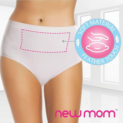 NewMom Seamless Caesarian Panties Combo Set-Black & White-Helps Postpartum Recovery-Pack of 2