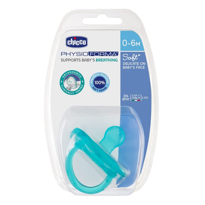 Chicco PhysioForma Soft Soother-With Ventillation Holes-Orthodontic-Blue-0 to 6M-Pacifier