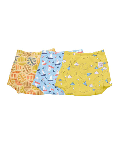 SuperBottoms Explorer Cloth Diapers-Padded Underwear-100% Cotton-Washable & Reusable-Pack of 3