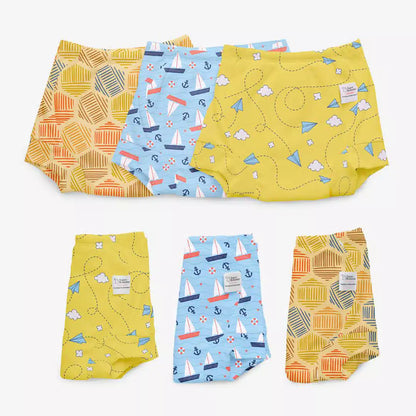 SuperBottoms Explorer Cloth Diapers-Padded Underwear-100% Cotton-Washable & Reusable-Pack of 6