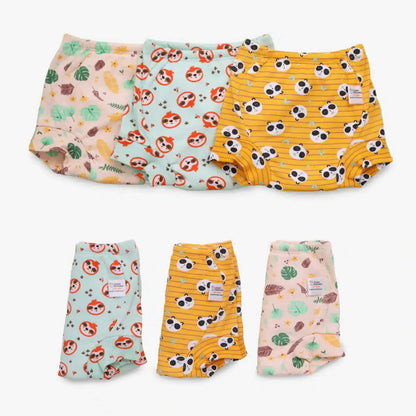 SuperBottoms Jungle Jam Cloth Diapers-Padded Underwear-100% Cotton-Washable & Reusable-Pack of 6