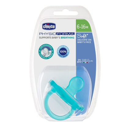 Chicco PhysioForma Soft Soother-With Ventillation Holes-Orthodontic-Blue-6 to 16M-Pacifier