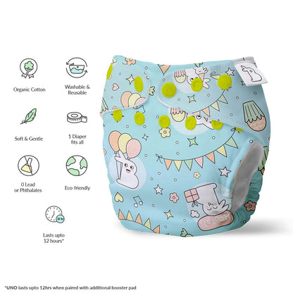 SuperBottoms Hunny Bummy Freesize UNO-12 Hours Absorbency Cloth Diaper-Padded Underwear-100% Organic Cotton-Washable & Reusable-3 to 36M